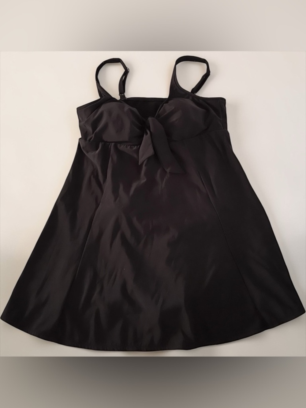 CROFT & BARROW Black SIZE 12 Tie-Front One-Piece Swimsuit Dress Full Coverage - Picture 2 of 15